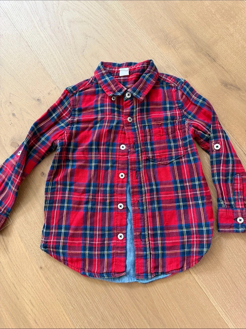 GAP Red Plaid Button-Down Shirt for Kids